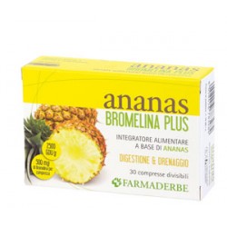 Farmaderbe Ananas Bromelina Plus integratore drenante anticellulite 30 compresse