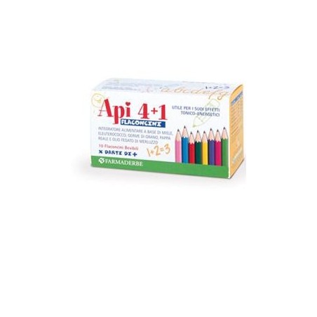 Farmaderbe Api 4+1 integratore ricostituente energizzante 10 flaconcini Farmaderbe Api 4+1 integratore ricostituente energizzante 10 flaconcini