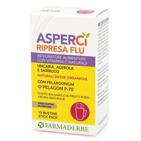 Farmaderbe AsperCì Ripresa Flu integratore per raffreddore 10 bustine Farmaderbe AsperCì Ripresa Flu integratore per raffreddore 10 bustine