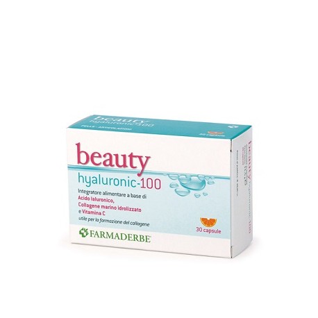 Farmaderbe Beauty Hyaluronic-100 integratore antirughe con collagene 30 capsule