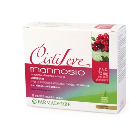 Farmaderbe Cistileve Mannosio integratore contro la cistite 12 bustine