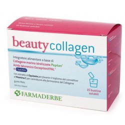 Farmaderbe Beauty Collagen integratore con collagene e acido ialuronico 15 bustine
