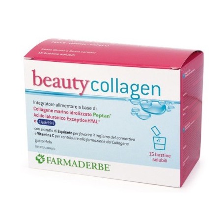 Farmaderbe Beauty Collagen integratore con collagene e acido ialuronico 15 bustine Farmaderbe Beauty Collagen integratore con collagene e acido ialuronico 15 bustine