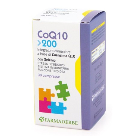 Farmaderbe CoQ10 200 integratore per tiroide e sistema immunitario 30 compresse Farmaderbe CoQ10 200 integratore per tiroide e sistema immunitario 30 compresse