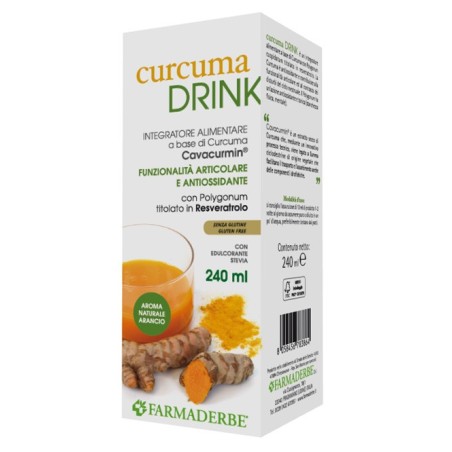 Farmaderbe Curcuma Drink integratore antiossidante per articolazioni 240 ml Farmaderbe Curcuma Drink integratore antiossidante per articolazioni 240 ml