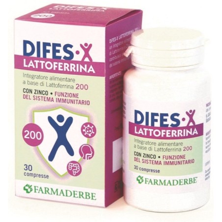 Farmaderbe Difes-X Lattoferrina 200 integratore per sistema immunitario 30 compresse Farmaderbe Difes-X Lattoferrina 200 integratore per sistema immunitario 30 compresse