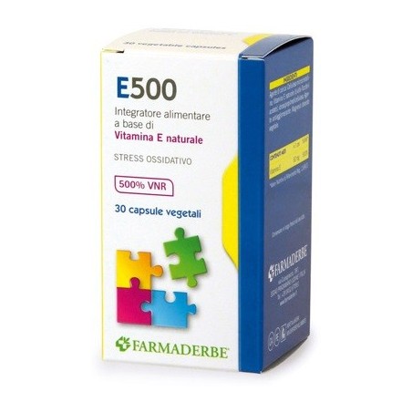 Farmaderbe E 500 integratore contro lo stress ossidativo 30 capsule Farmaderbe E 500 integratore contro lo stress ossidativo 30 capsule