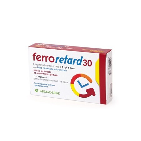 Farmaderbe Ferro Retard integratore contro la stanchezza 30 compresse Farmaderbe Ferro Retard integratore contro la stanchezza 30 compresse