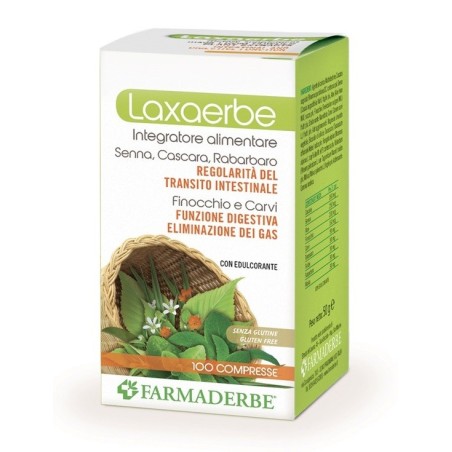 Farmaderbe Laxaerbe integratore per stomaco e intestino 100 compresse Farmaderbe Laxaerbe integratore per stomaco e intestino 100 compresse