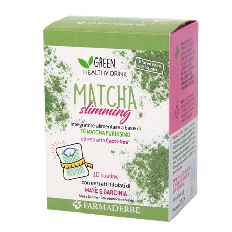 Farmaderbe Matcha Slimming integratore drenante dimagrante 10 bustine Farmaderbe Matcha Slimming integratore drenante dimagrante 10 bustine