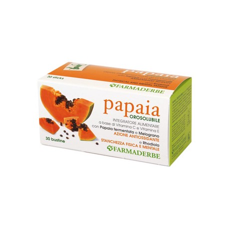 Farmaderbe Papaia orosolubile integratore altamente antiossidante 30 bustine