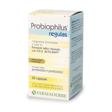 Farmaderbe Probiophilus Regulas integratore di fermenti lattici 30 capsule Farmaderbe Probiophilus Regulas integratore di fermenti lattici 30 capsule