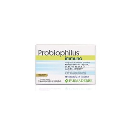 Farmaderbe Probiophilus Immuno 12 bustine - Integratore di fermenti lattici Farmaderbe Probiophilus Immuno 12 bustine - Integratore di fermenti lattici