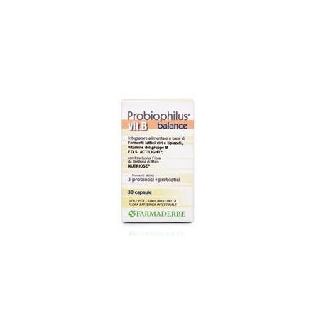 Farmaderbe Probiophilus Vitamina B3 30 capsule - Integratori di fermenti lattici e vitamine B Farmaderbe Probiophilus Vitamina B3 30 capsule - Integratori di fermenti lattici e vitamine B