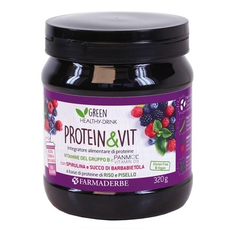 Farmaderbe Protein e Vit - Integratore di proteine gusto frutti bosco Farmaderbe Protein e Vit - Integratore di proteine gusto frutti bosco