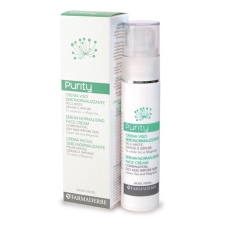 Farmaderbe Purity Crema viso sebonormalizzante per pelle mista e impura 50 ml Farmaderbe Purity Crema viso sebonormalizzante per pelle mista e impura 50 ml