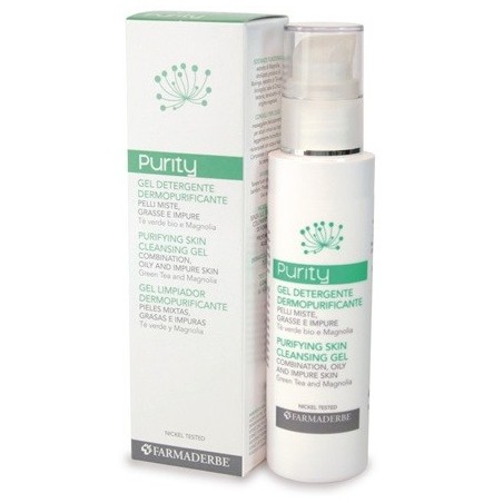 Farmaderbe Purity Gel - Gel detergente dermopurificante per pelle mista e impura 150 ml Farmaderbe Purity Gel - Gel detergente dermopurificante per pelle mista e impura 150 ml