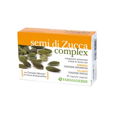 Farmaderbe Semi di Zucca Complex - Integratore a base di zucca 30 capsule