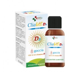 Flacone da 15 ml con contagocce integrato di integratore di vitamina D3 Cliavit D3