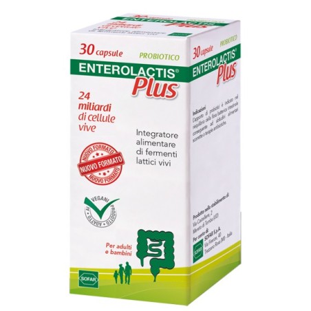 Enterolactis Plus 30 capsule Integratore con 24 miliardi di fermenti lattici vivi Enterolactis Plus 30 capsule Integratore con 24 miliardi di fermenti lattici vivi