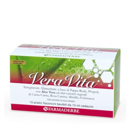Farmaderbe Vera Vita Integratore per difese immunitarie 10 flaconcini Farmaderbe Vera Vita Integratore per difese immunitarie 10 flaconcini