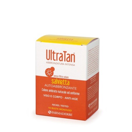 Ultra Tan Salvietta autoabbronzante - 10 salviette monouso Ultra Tan Salvietta autoabbronzante - 10 salviette monouso