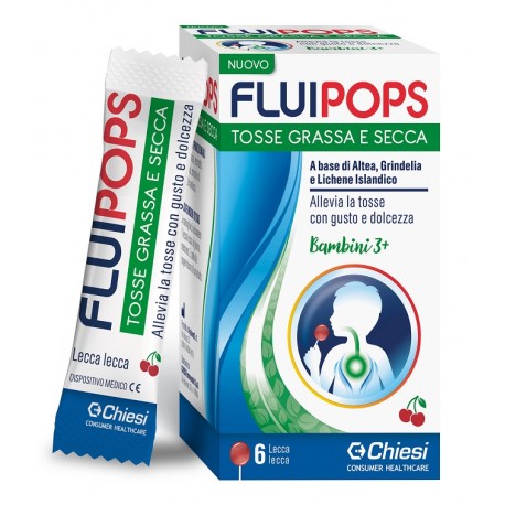 Fluipops 6 Lecca Lecca sedativi della tosse alla ciliegia
