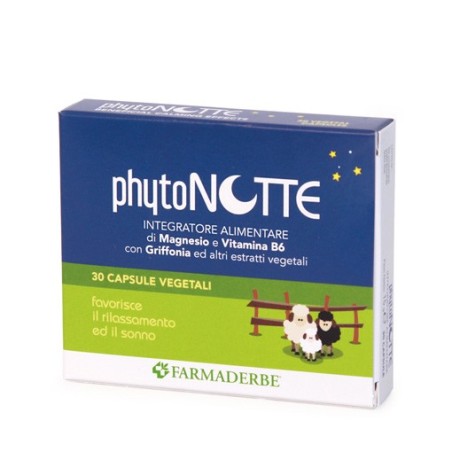 Phytonotte integratore per sonno sereno con magnesio e vitamina B6 30 capsule Phytonotte integratore per sonno sereno con magnesio e vitamina B6 30 capsule