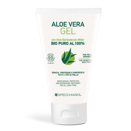 Specchiasol Aloe Vera gel biologico e puro al 100% lenitivo viso corpo 150 ml Specchiasol Aloe Vera gel biologico e puro al 100% lenitivo viso corpo 150 ml
