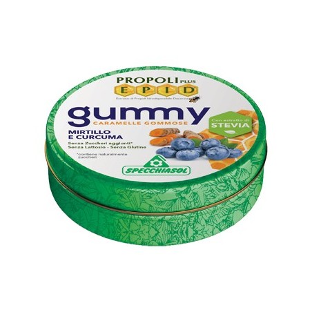 Specchiasol Propoli Plus Epid Caramelle gommose curcuma e mirtillo 40 g Specchiasol Propoli Plus Epid Caramelle gommose curcuma e mirtillo 40 g