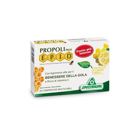 Specchiasol Epid Propoli Plus 20 compresse per la gola gusto miele e limone Specchiasol Epid Propoli Plus 20 compresse per la gola gusto miele e limone