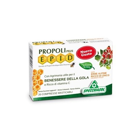 Specchiasol Propoli Plus Epid 20 compresse con zinco per il benessere della gola Specchiasol Propoli Plus Epid 20 compresse con zinco per il benessere della gola