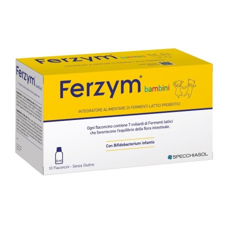Ferzym Bambini Integratore di Fermenti Lattici Probiotici 10 Flaconi Ferzym Bambini Integratore di Fermenti Lattici Probiotici 10 Flaconi