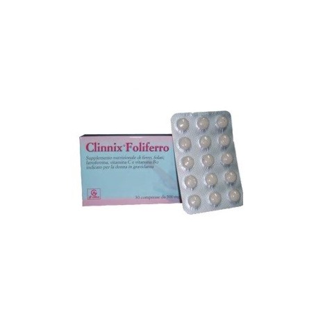 Clinnix Foliferro integratore con ferro e folati per la gravidanza 30 compresse Clinnix Foliferro integratore con ferro e folati per la gravidanza 30 compresse