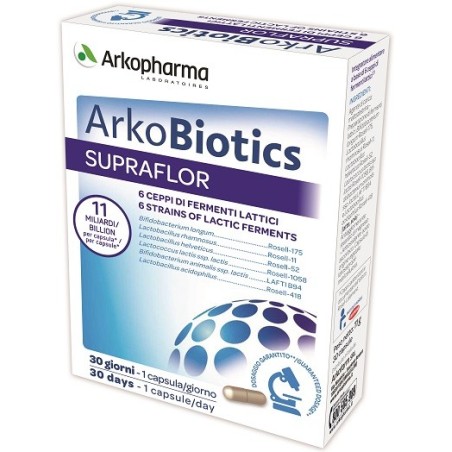 Arkopharma Arkobiotics Supraflor integratore a base di fermenti lattici 30 capsule Arkopharma Arkobiotics Supraflor integratore a base di fermenti lattici 30 capsule