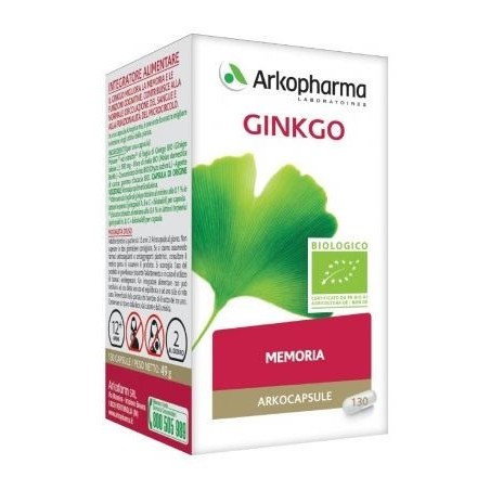 Arkocapsule Ginkgo integratore per memoria e funzioni cognitive 130 capsule Arkocapsule Ginkgo integratore per memoria e funzioni cognitive 130 capsule