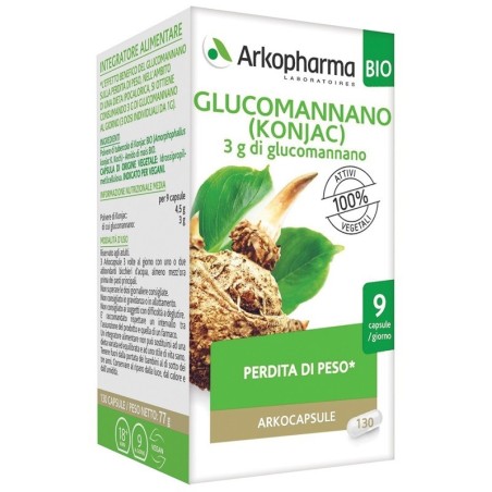 Arkocapsule Glucomannano Konjac integratore per perdita di peso 130 capsule Arkocapsule Glucomannano Konjac integratore per perdita di peso 130 capsule