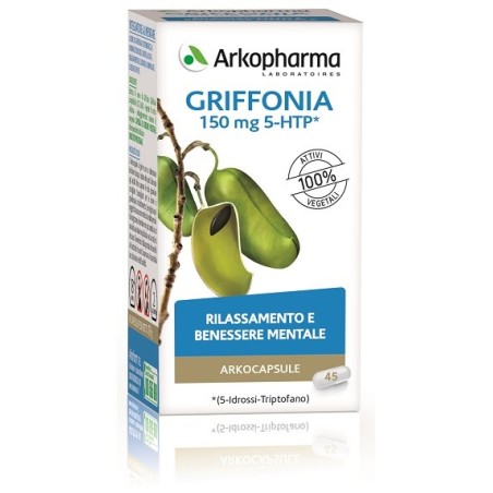 Arkocapsule Griffonia integratore bio per rilassamento e benessere mentale 45 capsule Arkocapsule Griffonia integratore bio per rilassamento e benessere mentale 45 capsule