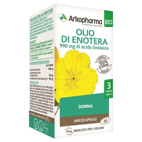 Arkocapsule Olio di Enotera integratore per periodo premestruale 60 capsule Arkocapsule Olio di Enotera integratore per periodo premestruale 60 capsule