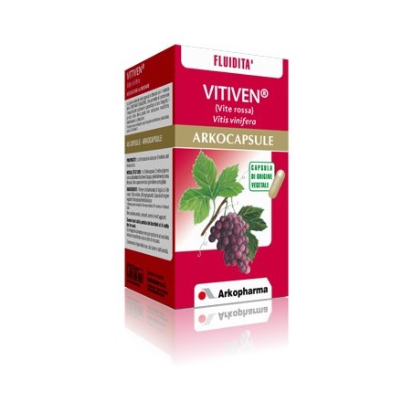 Arkocapsule Vitiven integratore di vite rossa per gambe pesanti 45 capsule Arkocapsule Vitiven integratore di vite rossa per gambe pesanti 45 capsule