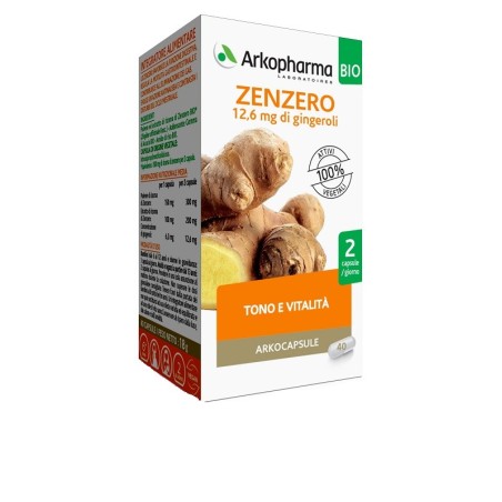 Arkocapsule Zenzero integratore digestivo antinausea BIO 40 capsule Arkocapsule Zenzero integratore digestivo antinausea BIO 40 capsule