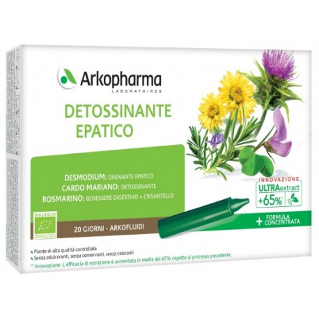 Arkopharma Arkofluidi Detossinante Epatico integratore BIO 20 flaconcini monodose