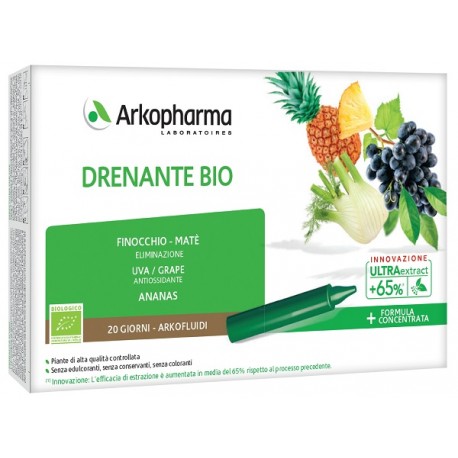 Arkopharma Arkofluidi Drenante Bio integratore per ritenzione idrica 20 flaconcini monodose