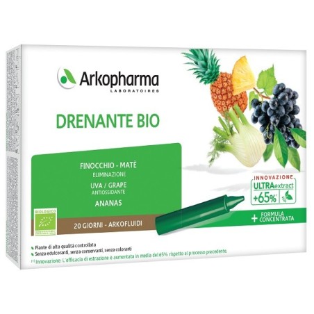Arkopharma Arkofluidi Drenante Bio integratore per ritenzione idrica 20 flaconcini monodose Arkopharma Arkofluidi Drenante Bio integratore per ritenzione idrica 20 flaconcini monodose