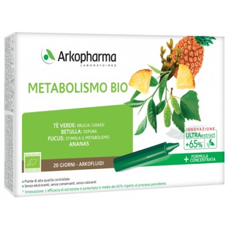 Arkopharma Arkofluidi Metabolismo Bio integratore bruciagrassi 20 flaconcini monodose
