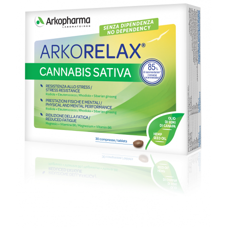 Arkopharma Arkorelax Cannabis Sativa integratore rilassante per stress 30 compresse