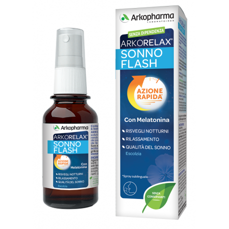 Arkopharma Arkorelax Sonno Flash spray con melatonina per dormire bene 20 ml