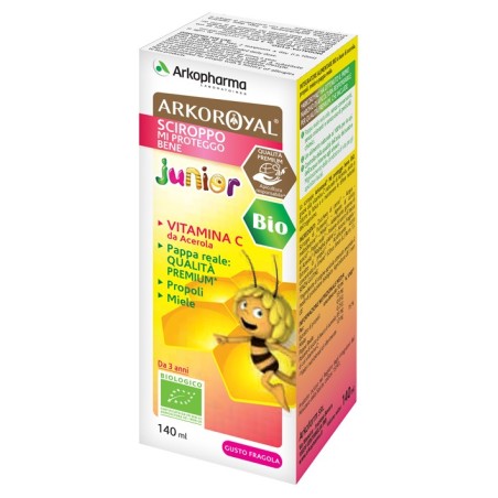 Arkopharma Arkoroyal Sciroppo Mi Proteggo Bene Junior ricostituente gusto fragola 150 ml Arkopharma Arkoroyal Sciroppo Mi Proteggo Bene Junior ricostituente gusto fragola 150 ml