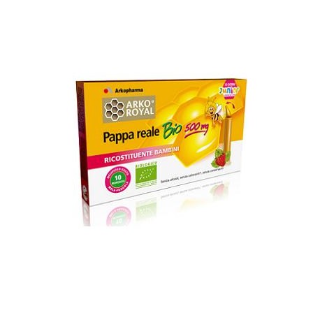 Arkopharma Arkoroyal Pappa reale Bio 500 mg integratore ricostituente per bambini 10 monodose