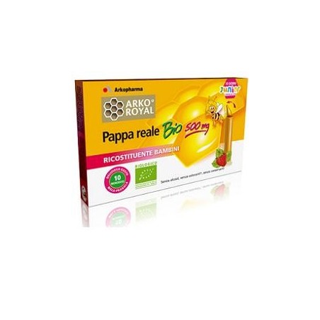 Arkopharma Arkoroyal Pappa reale Bio 500 mg integratore ricostituente per bambini 10 monodose Arkopharma Arkoroyal Pappa reale Bio 500 mg integratore ricostituente per bambini 10 monodose